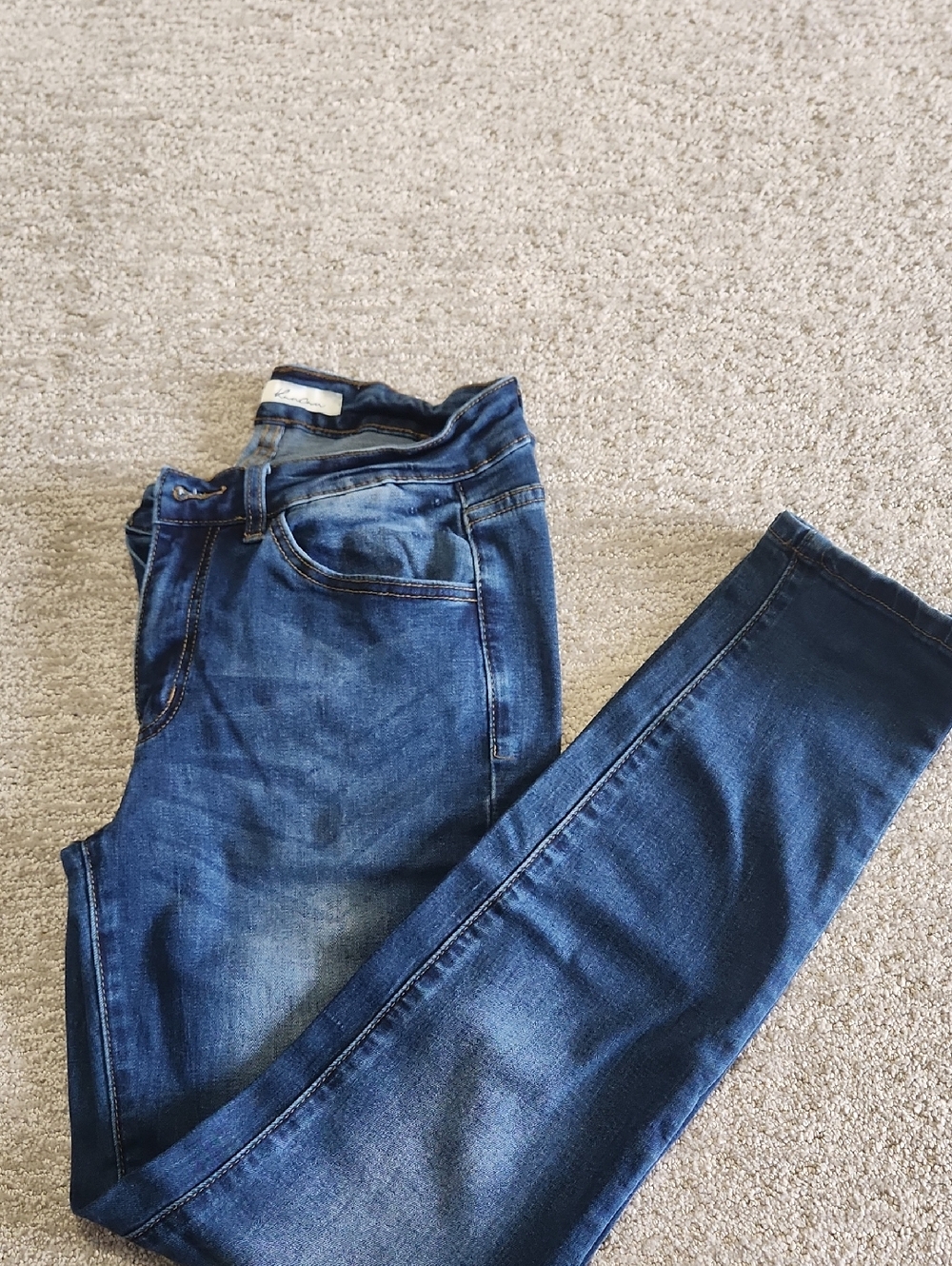 KanCan dark blue denim jeans with contrast stitching